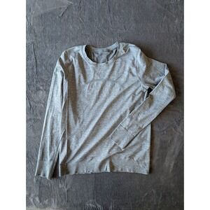 Lululemon Womens Swiftly Tech Long Sleeve Shirt Grey Crew Neck Slim Fit Size 6